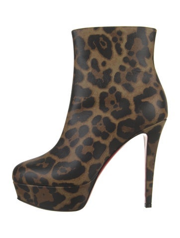 Christian Louboutin Boots Leather Animal Print Us7, It37 | 7