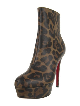Christian Louboutin Leather Animal Print Boots