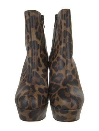 Christian Louboutin Leather Animal Print Boots