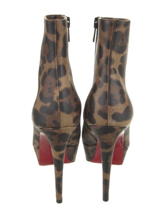 Christian Louboutin Leather Animal Print Boots