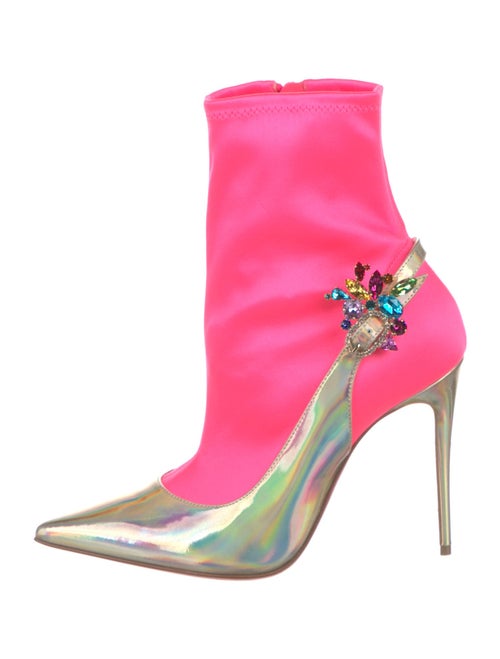 Christian Louboutin Neoprene Colorblock Pattern Sock Boots
