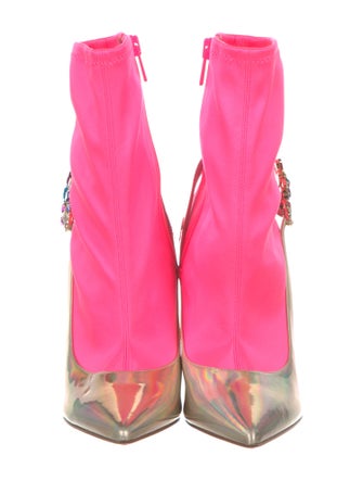 Christian Louboutin Neoprene Colorblock Pattern Sock Boots