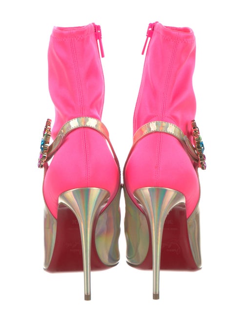 Christian Louboutin Neoprene Colorblock Pattern Sock Boots