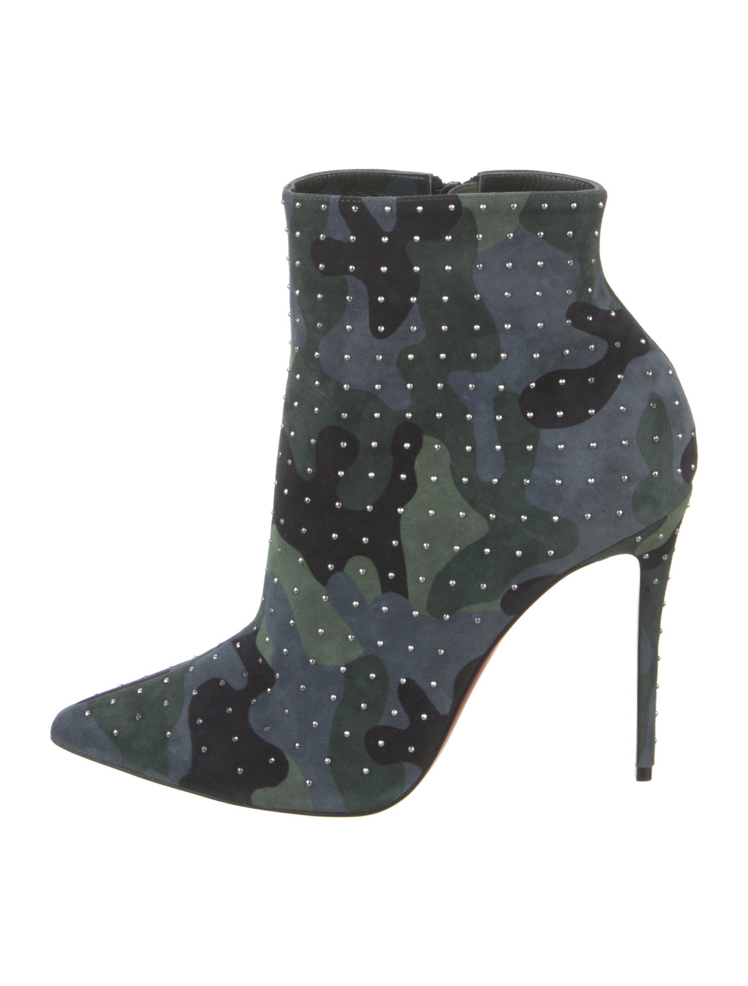 Christian Louboutin Suede Floral Print Boots