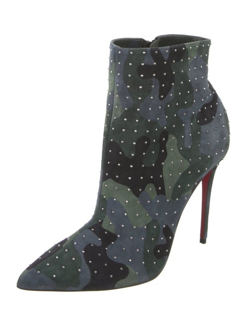 Christian Louboutin Suede Floral Print Boots