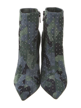 Christian Louboutin Suede Floral Print Boots