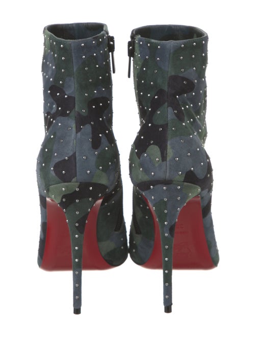 Christian Louboutin Suede Floral Print Boots