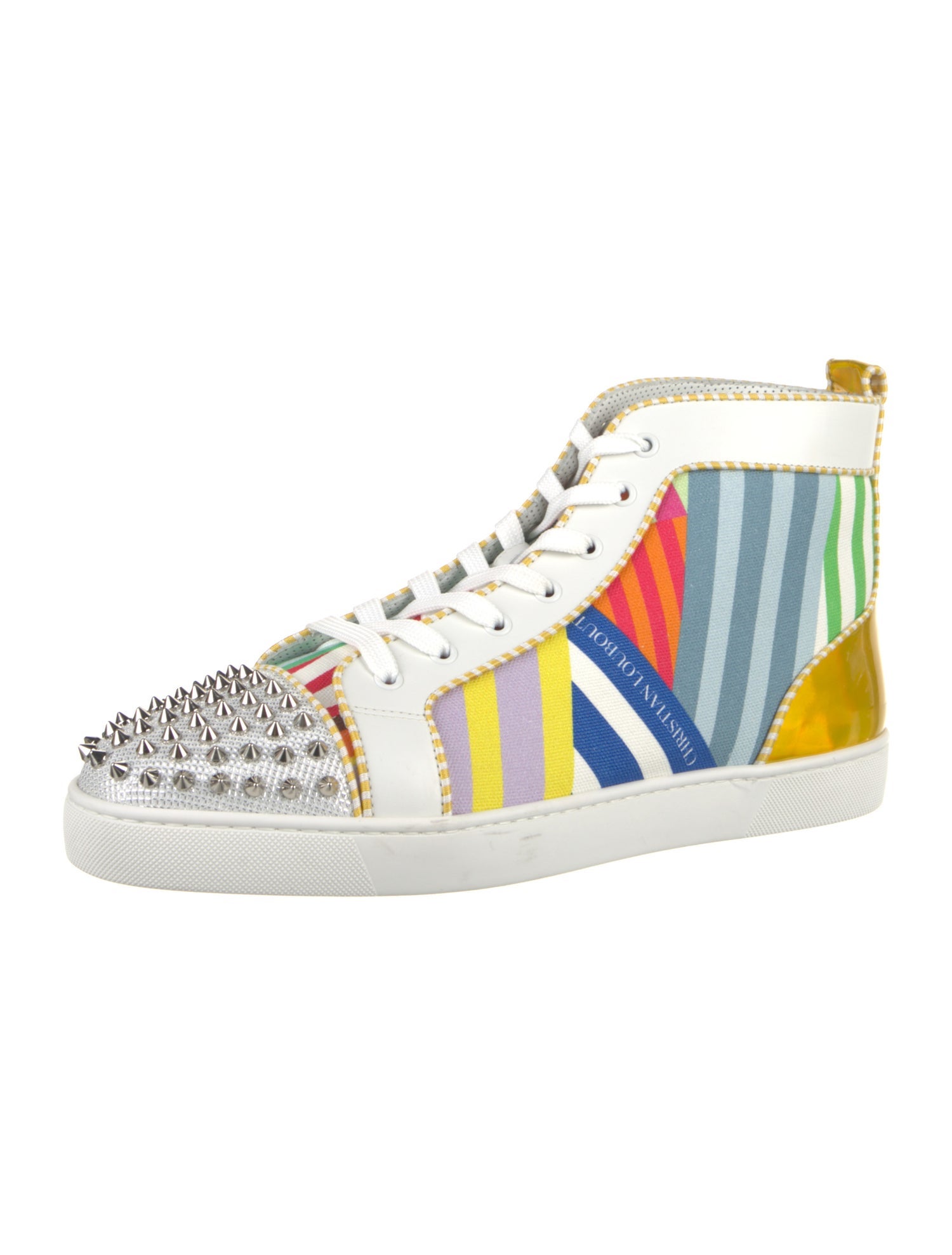 Christian Louboutin Spike Accents Canvas Sneakers