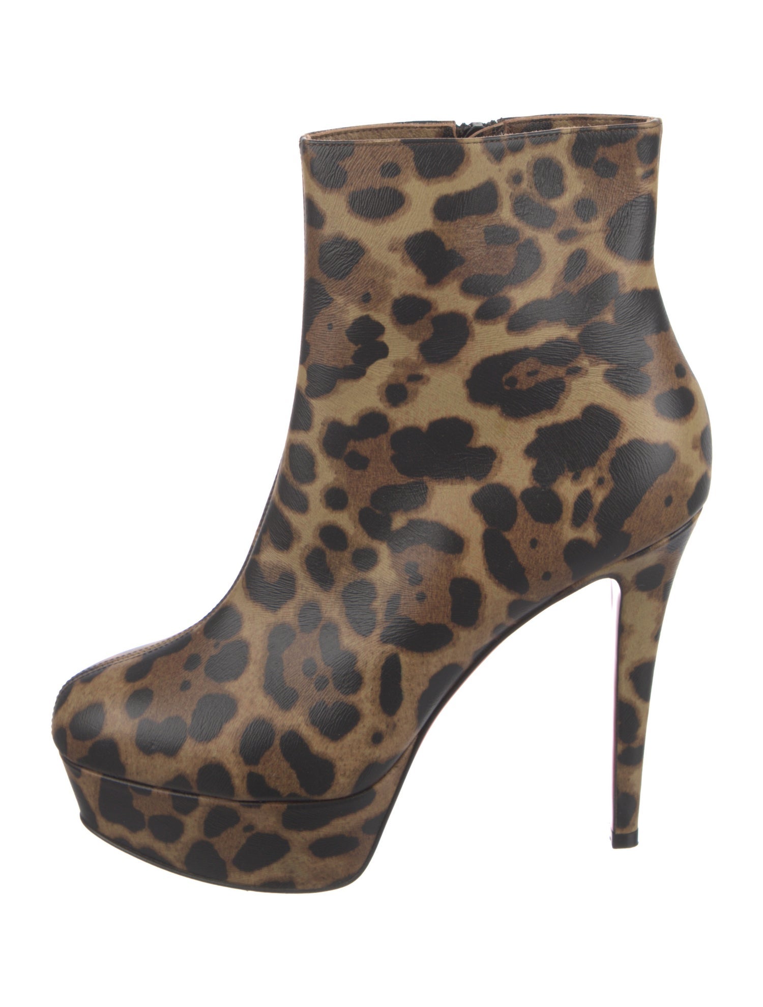 Christian Louboutin Leather Animal Print Boots