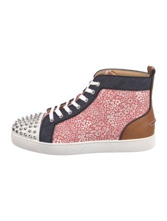 Christian Louboutin Spike Accents Canvas Sneakers