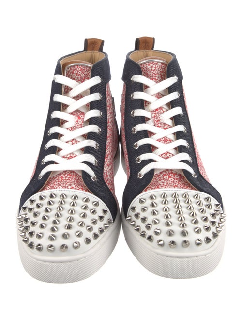 Christian Louboutin Spike Accents Canvas Sneakers
