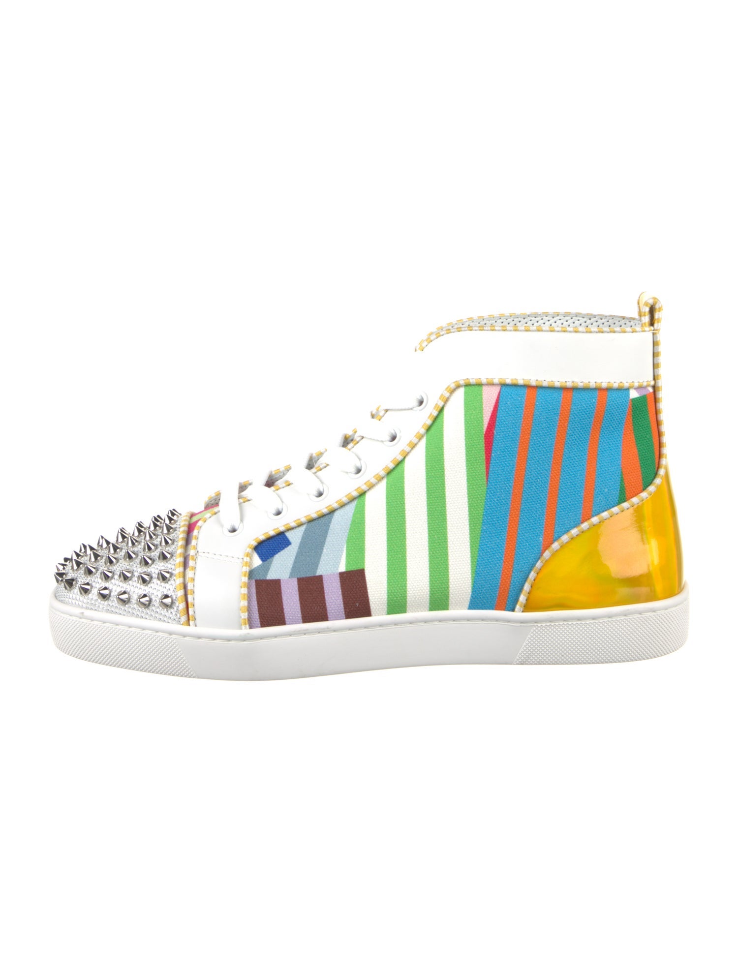 Christian Louboutin Spike Accents Canvas Sneakers