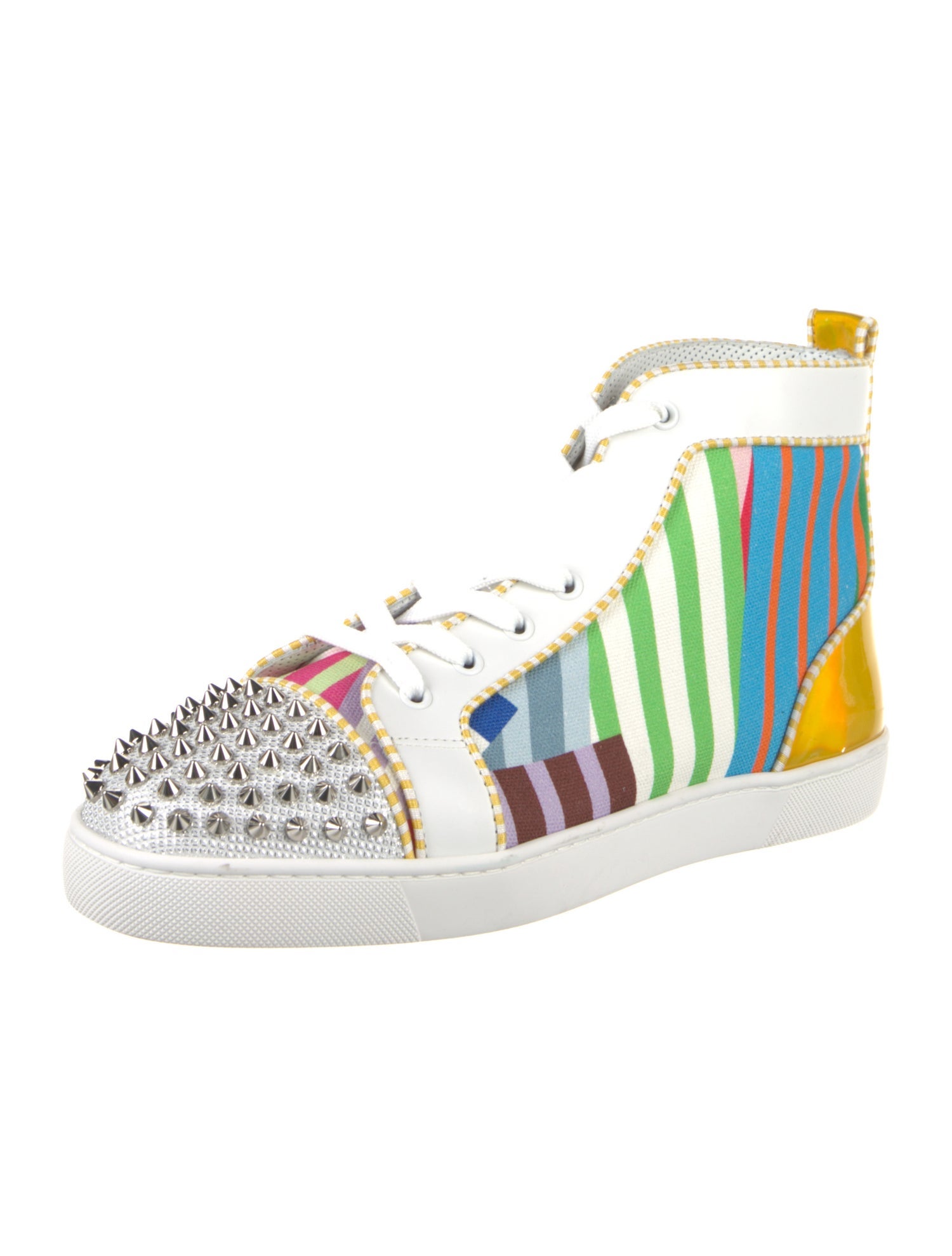 Christian Louboutin Spike Accents Canvas Sneakers