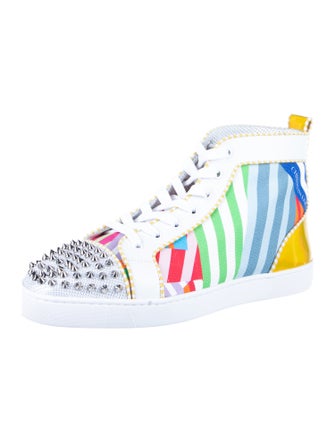 Christian Louboutin Spike Accents Canvas Sneakers