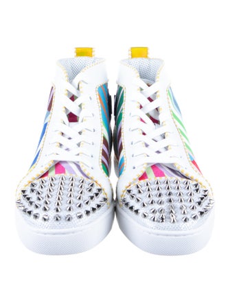 Christian Louboutin Spike Accents Canvas Sneakers