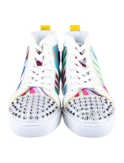 Christian Louboutin Spike Accents Canvas Sneakers