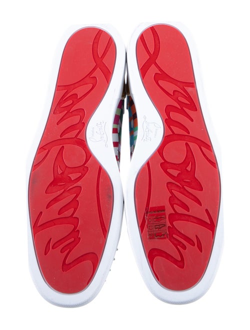 Christian Louboutin Spike Accents Canvas Sneakers