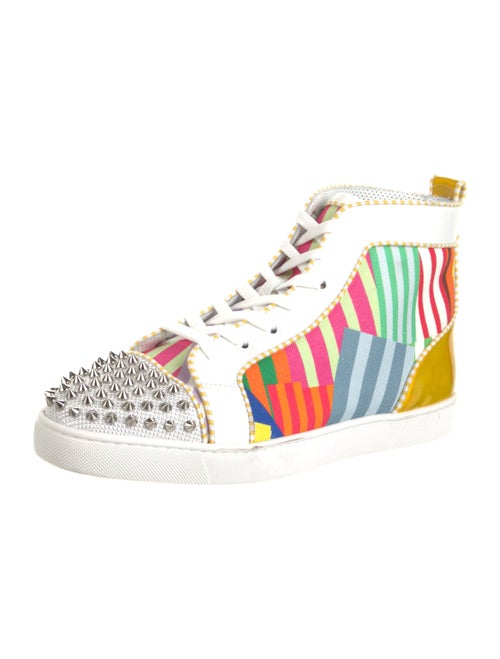 Christian Louboutin Spike Accents Canvas Sneakers