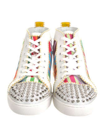 Christian Louboutin Spike Accents Canvas Sneakers