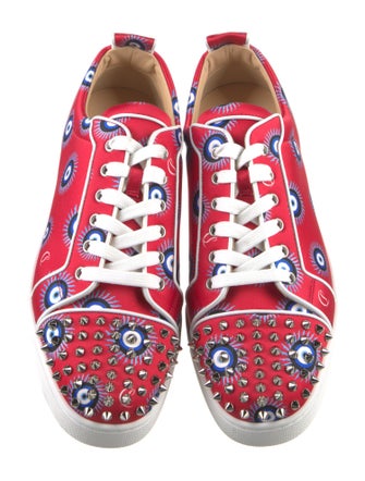 Christian Louboutin Spike Accents Satin Sneakers