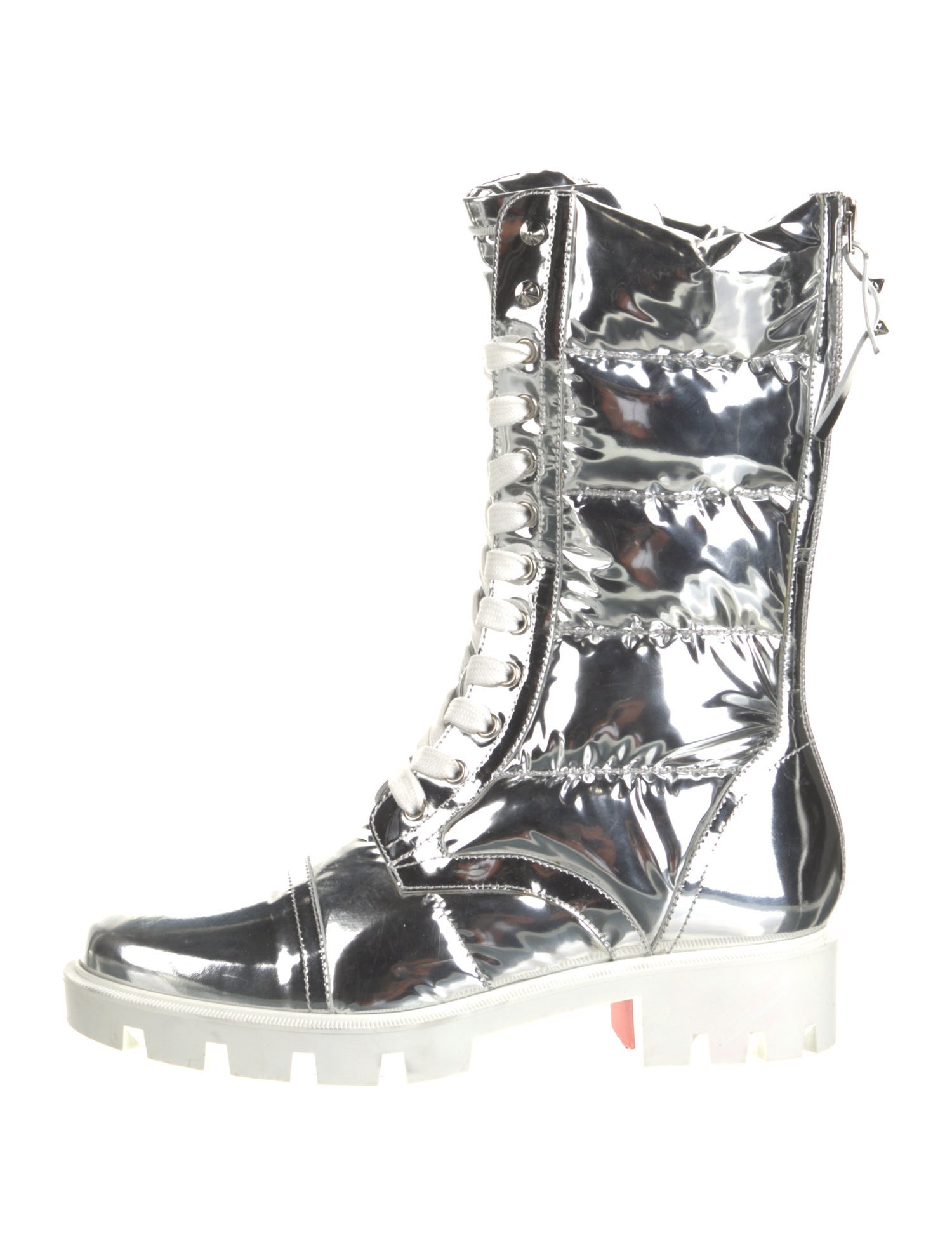 Christian Louboutin Patent Leather Lace-Up Boots