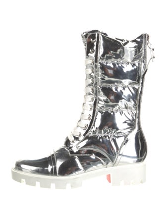 Christian Louboutin Patent Leather Lace-Up Boots