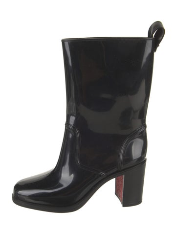 Christian Louboutin Boots Rubber Studded Accents Rain Us7, It37 | 7