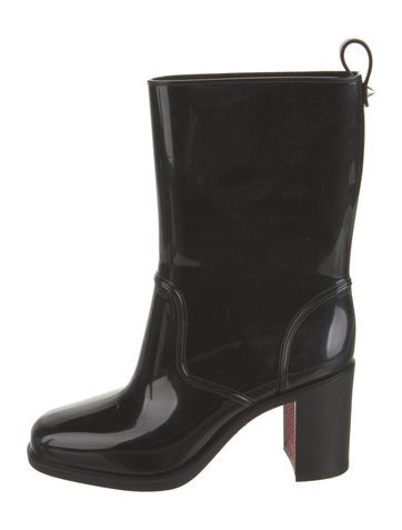 Christian Louboutin Boots Rubber Studded Accents Rain Us7, It37 | 7