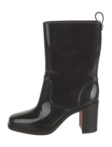 Christian Louboutin Boots Rubber Studded Accents Rain Us8, It38 | 8