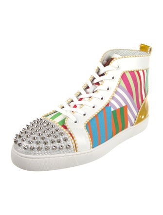 Christian Louboutin Spike Accents Canvas Sneakers