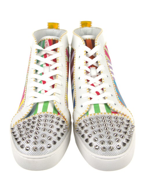 Christian Louboutin Spike Accents Canvas Sneakers