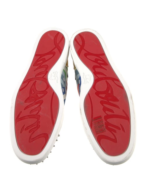 Christian Louboutin Spike Accents Canvas Sneakers