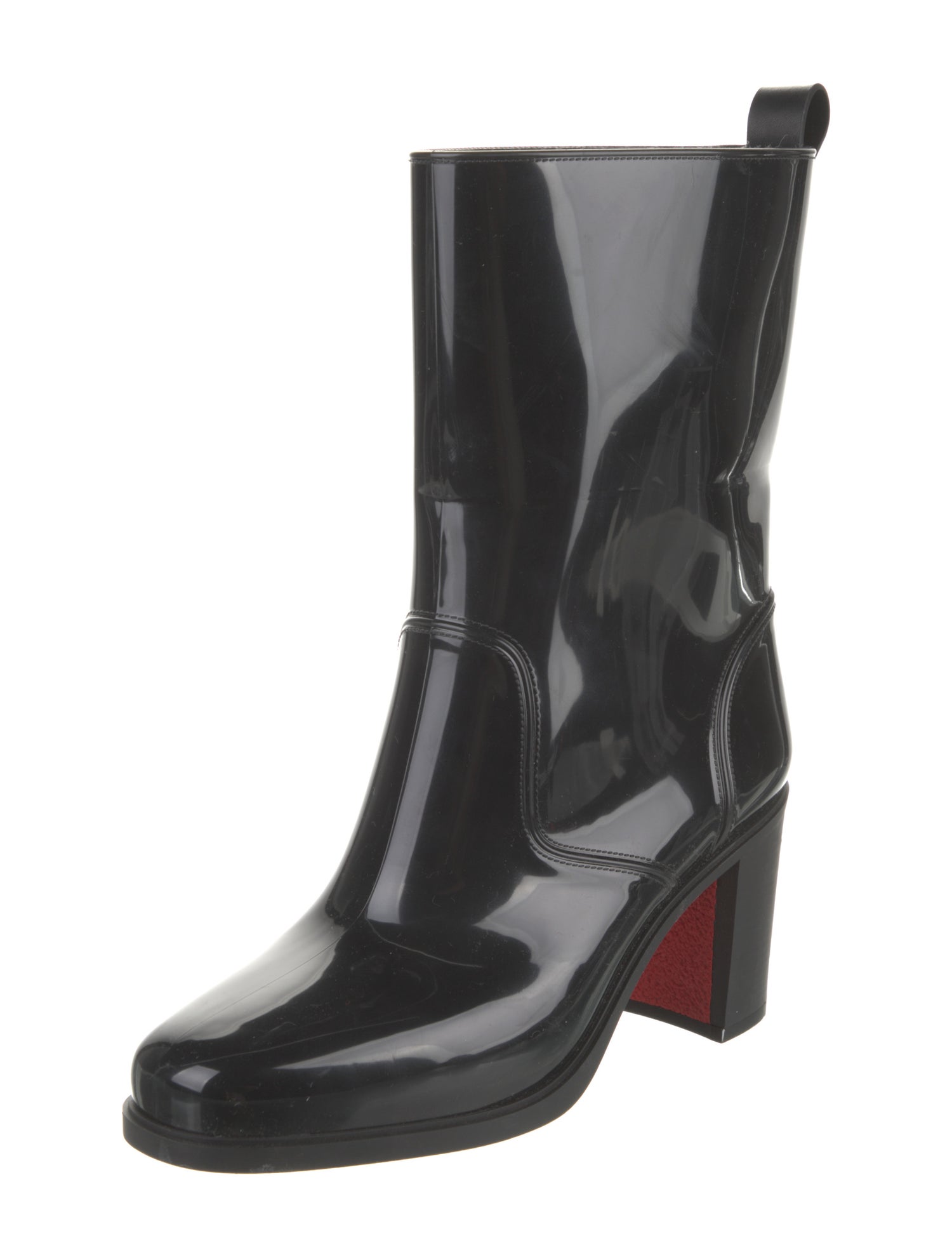 Christian Louboutin Spike Accents Rubber Rain Boots