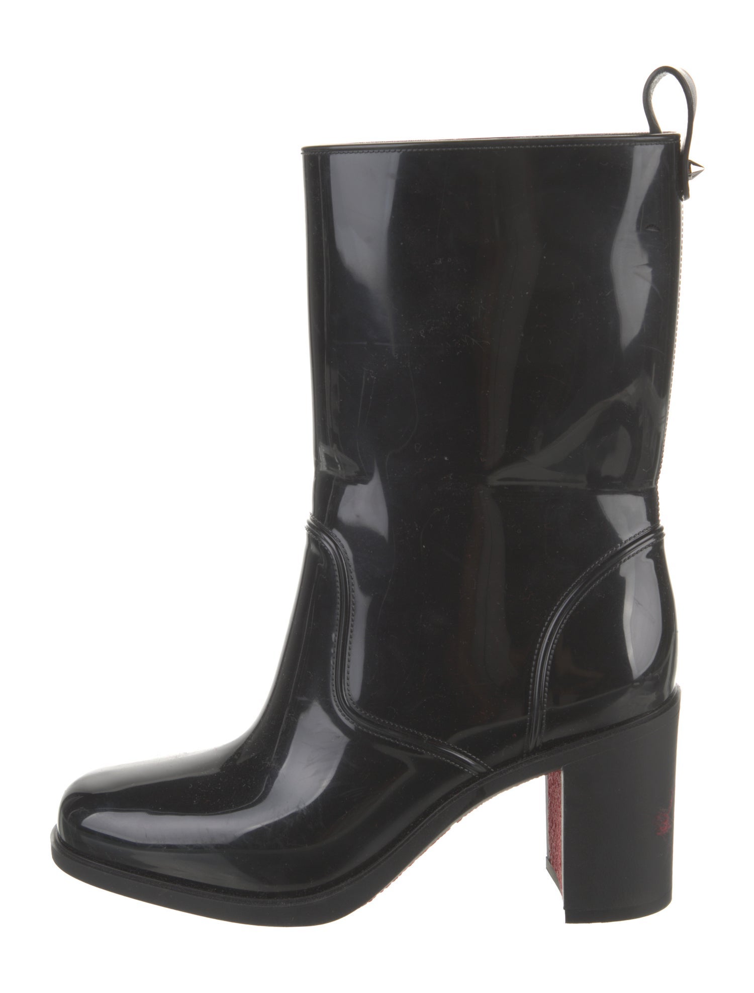 Christian Louboutin Spike Accents Rubber Rain Boots