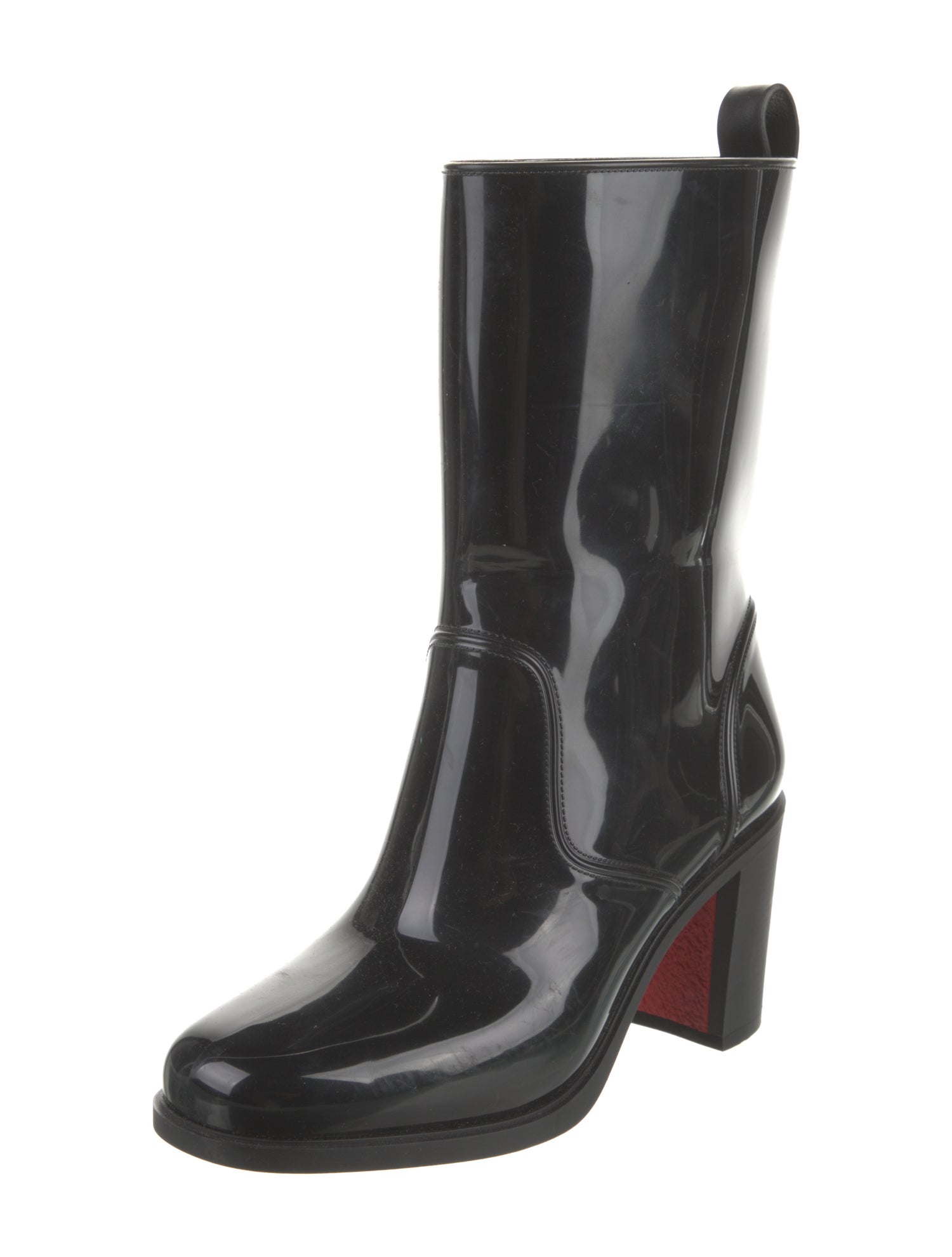 Christian Louboutin Spike Accents Rubber Rain Boots