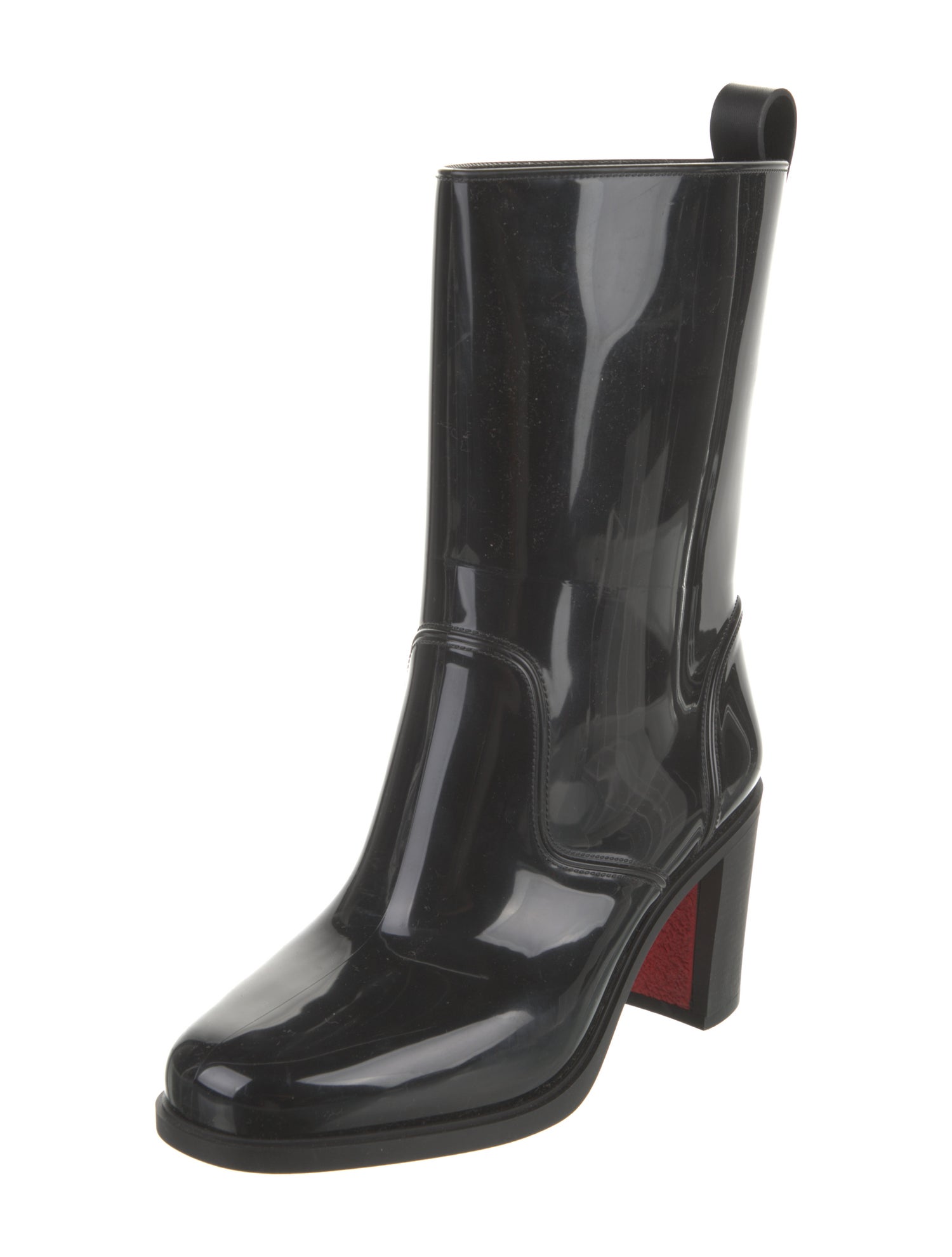 Christian Louboutin Spike Accents Rubber Rain Boots