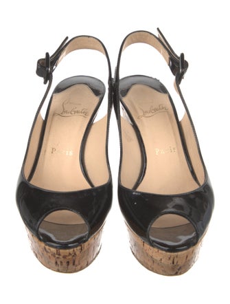 Christian Louboutin Patent Leather Slingback Sandals