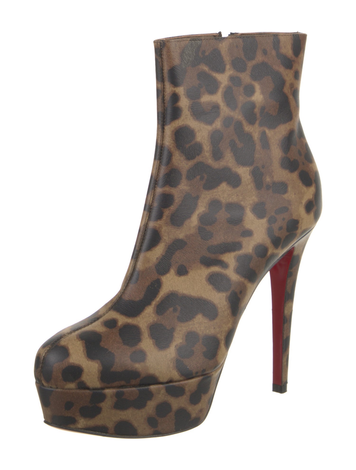 Christian Louboutin Leather Animal Print Boots