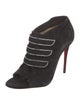 Christian Louboutin Suede Crystal Embellishments Lace-Up Boots