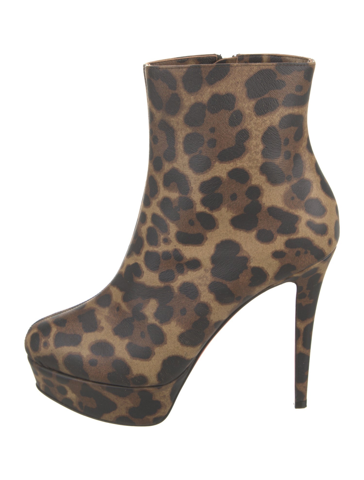 Christian Louboutin Leather Animal Print Boots