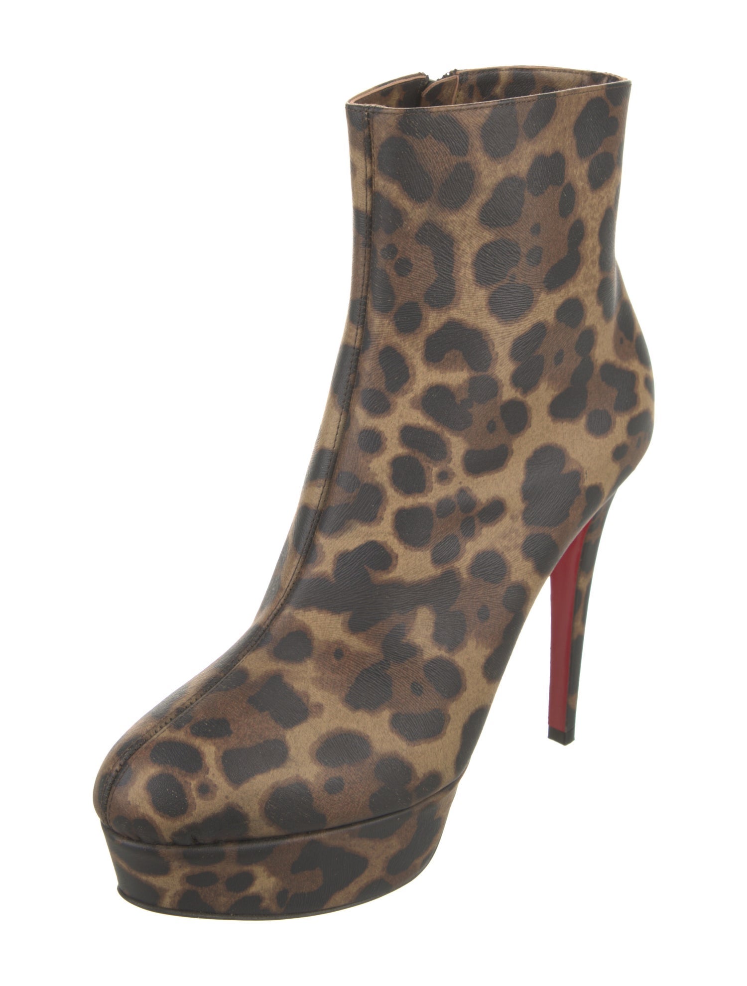 Christian Louboutin Leather Animal Print Boots
