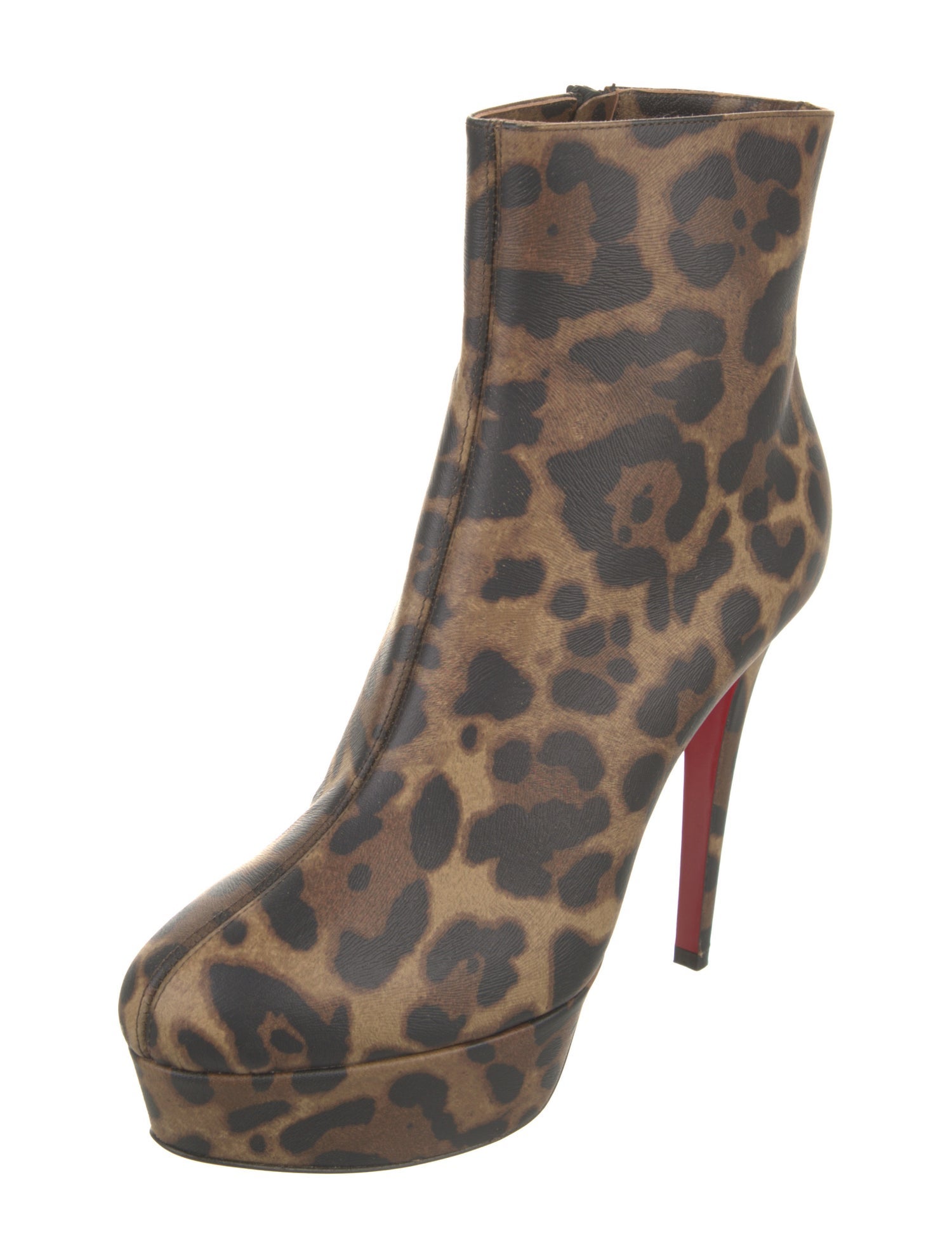 Christian Louboutin Leather Animal Print Boots
