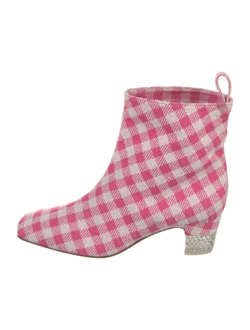 Christian Louboutin Plaid Print Crystal Embellishments Boots