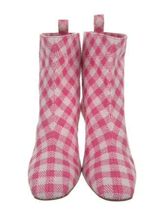 Christian Louboutin Plaid Print Crystal Embellishments Boots