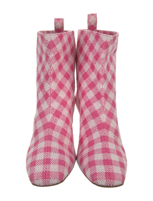 Christian Louboutin Plaid Print Crystal Embellishments Boots