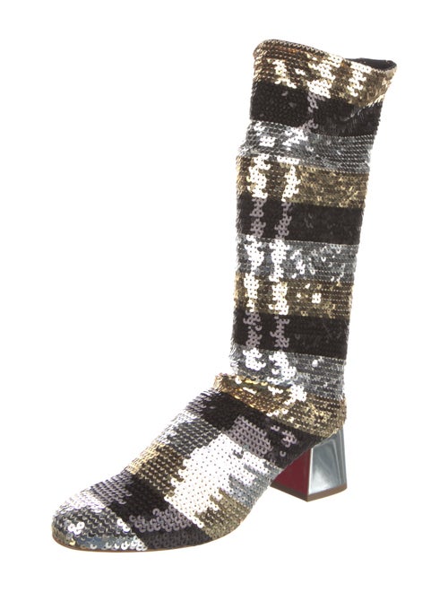 Christian Louboutin Sequins Printed Combat Boots