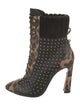 Christian Louboutin Leather Printed Lace-Up Boots