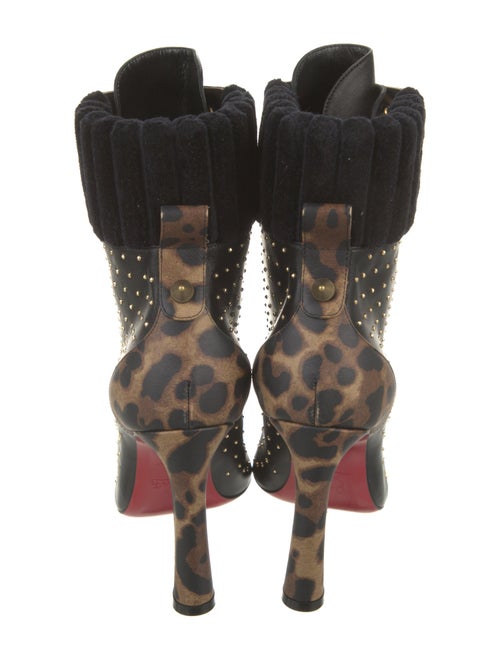 Christian Louboutin Leather Printed Lace-Up Boots