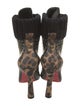 Christian Louboutin Leather Printed Lace-Up Boots
