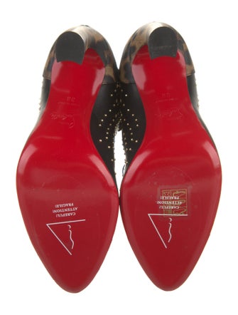 Christian Louboutin Leather Printed Lace-Up Boots